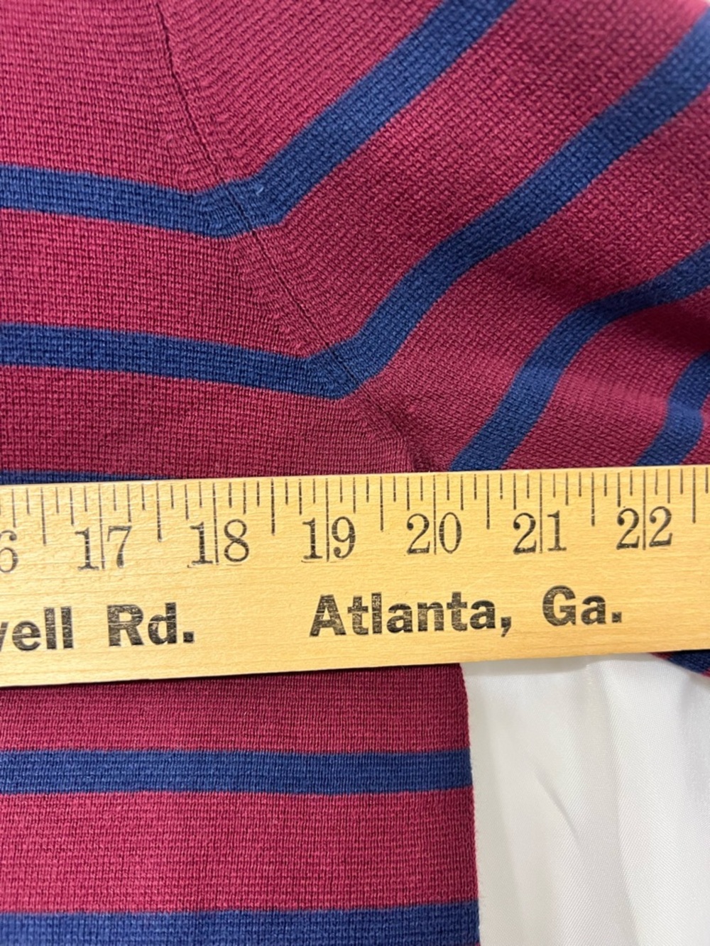 J.Crew Striped Cotton Sweater Cardigan Red Blue Collared Button Front Medium NWT - Picture 12 of 13